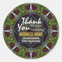 Business Thank You Tribal Earth Green sticker