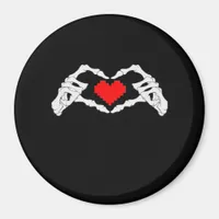 Skeleton Heart And Hands Meme Magnet