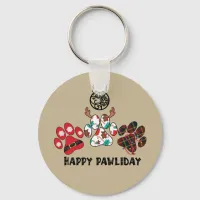 Happy Pawliday - Christmas Holiday Keychain