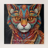 Boho Feline Mandala Jigsaw Puzzle