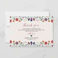 Mexican Folk Art Floral Botanical Fiesta Wedding Thank You Card