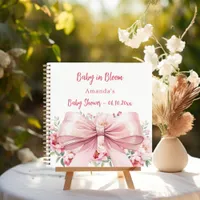 Guest book Baby in bloom bow photo Baby Shower