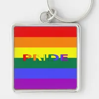 LGBT Rainbow Pride Flag Premium Square Keychain