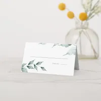 Wedding Escort Card  | Grayed Jade Green Botanical
