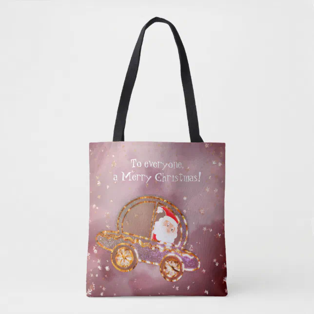 Santa in his car at Christmas Tote Bag