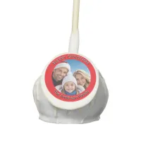 Merry Christmas Modern Festive Personalized Photo Cake Pops