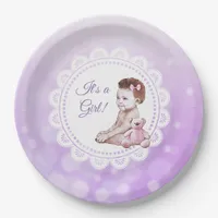 It's a Girl African American Baby Shower Paper Plates