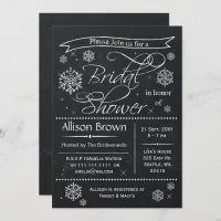 snowflakes Chalkboard Bridal shower Invitations