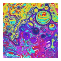 Red, Purple, Blue, Green Yellow Abstract Art   Faux Canvas Print