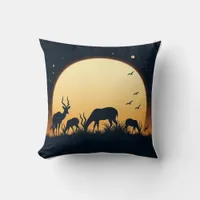 Serenity in Motion Antelope-Inspired Throw Pillow