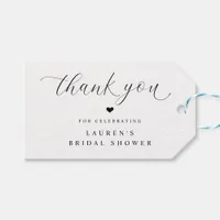 Modern Elegant Bridal Shower Thank You Favor Tags