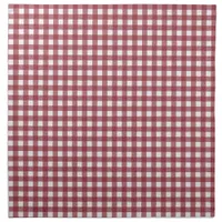 Red and White Checkers Pattern Cloth Napkin