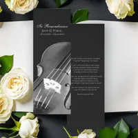 Violin Musician Funeral Prayer Card Bookmarks