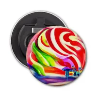 Santa Monica Pier swirly Candy AI Art Bottle Opener