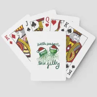 Tis The Season To Jelly Funny Jellyfish Christmas Poker Cards