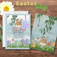 Charming Easter Egg Hunt  Watercolor  Invitation