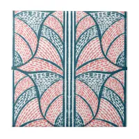 Mediterranean Red and Teal Mosaic Pattern  Ceramic Tile