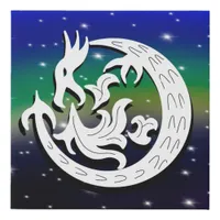 Dragon Blowing Fire Faux  Faux Canvas Print