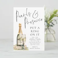 Pearls Prosecco Ring on it Bridal Shower Game Card