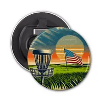 Vintage American Flag Disc Golf Vintage Sun Bottle Opener