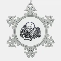 Till Death Do Us Part Classic – Spooky Skeleton Sl Snowflake Pewter Christmas Ornament