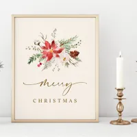 Printable Christmas Wall Art Elegant Boho Greenery