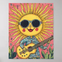 Sunshine Playing Guitar Poster