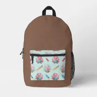 Back to School Elephant Pattern Printed Backpack