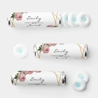 Pink Floral Wed Elegant Gold Glitter Geometric Breath Savers® Mints