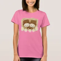 Sock Monkey Hugz Retro Ladies T-shirt