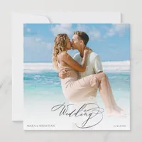 *~  DIY Couple PHOTO  RSVP QR  AR6 Wedding Invitation