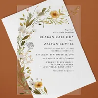 Gorgeous Wildflower Rustic Floral Wedding Acrylic Invitations