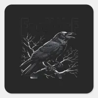 Crow, F-Caw-F Funny Bird Minimal Clean Square Sticker