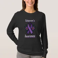Sjögren's Awareness | Purple Ribbon with flowers T-Shirt