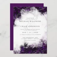 Wedding |  Elegant Amethyst Crystal Geode Invitati Invitation