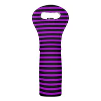 Purple & Black Stripes | Wine Bag