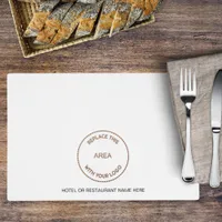 Business Logo Hotel Restaurant Name White Placemat