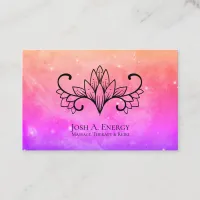 *~* Galaxy Lotus Pink Universe Lavender Nebula Business Card