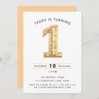  Up,Up,and Away! Balloon-Themed 1nd Birthday Party Invitation