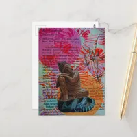 Buddha Mixed Media Peace Collage Postcard