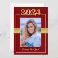 Class of 2024 Maroon & Gold Graduation Party Invitation