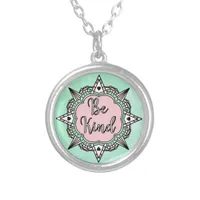 Be Kind | Mint Green and Pink Silver Plated Necklace