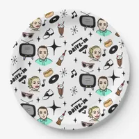 1950's Retro Graphics Nostalgic Birthday    Paper Plates