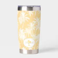 Hawaiian Palm Tree Silhouette Pattern Gold ID1093 Insulated Tumbler