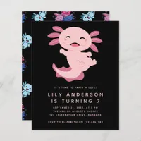 Budget Axolotl Kid's Birthday Party Invitation