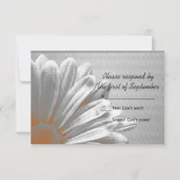 Orange Floral Highlights Wedding RSVP Response