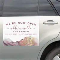 Purple And Gold Modern Art Liquid Watercolor Ink Car Magnet