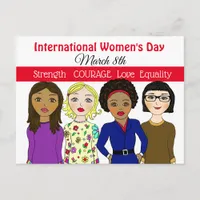 International Women's Day March 8th Postcard