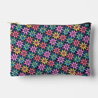 Vintage 60s Vibe Mod Daisies All-over Print Small Accessory Pouch