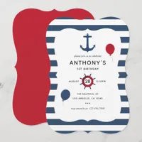 Nautical themed Birthday Party Invitation